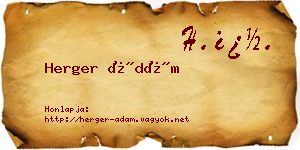 Herger Ádám névjegykártya